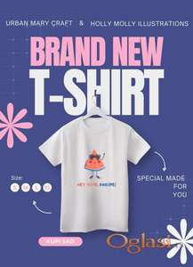 Pamucna bela majica sa dtf stampom